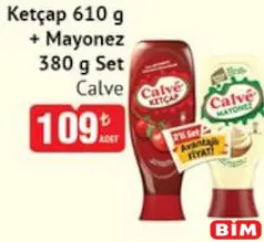 CALVE KETÇAP 610 G+MAYONEZ 380 G SET